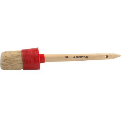 STAYER UNIVERSAL 50 мм, пластмассовый корпус, светлая натуральная щетина, деревянная ручка, Круглая кисть, MASTER (0141-50), 12шт