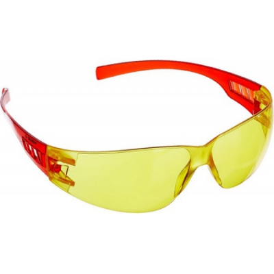Облегчённые жёлтые защитные очки МАСТЕР широкая монолинза, открытого типа ЗУБР