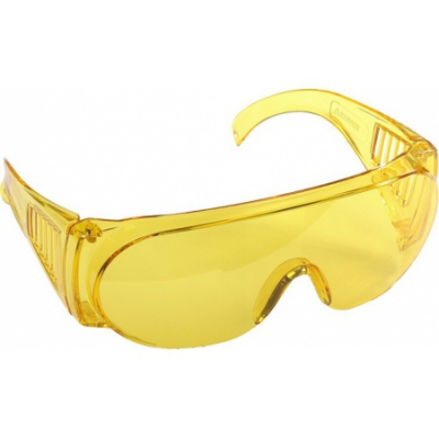Защитные жёлтые очки MX-3 монолинза с дополнительной боковой защитой и вентиляцией, открытого типа STAYER
