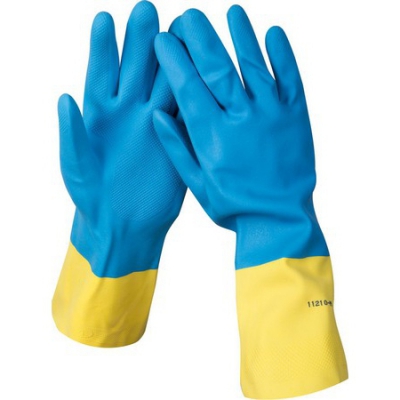 перчатки латексные с неопреновым покрытием, экстрастойкие, с х/б напылением, размер S STAYER