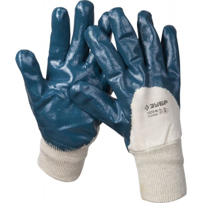Перчатки МАСТЕР рабочие сманжетой, с нитриловым покрытием ладони, размер M (8) Зубр