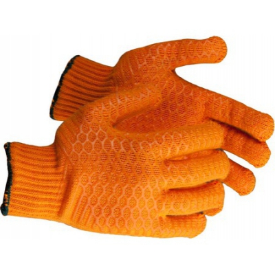 Перчатки трикотажные, с противоскользящим двусторонним перекрестным покрытием, S-M ЗУБР