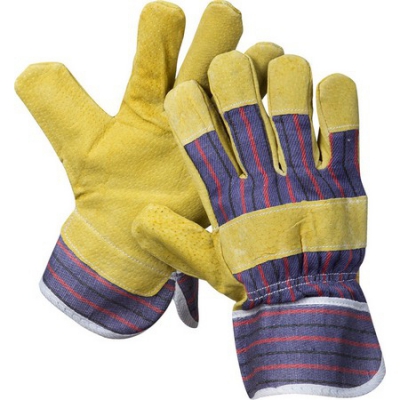 Перчатки MASTER рабочие комбинированные кожаные из спилка с тиснением, XL STAYER