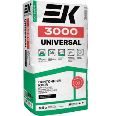 Клей для плитки и керамогранита EK 3000 UNIVERSAL 25кг 60 1,2МПа (1шт)