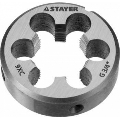 Плашка G -3/4`` круглая ручная, инструментальная сталь STAYER