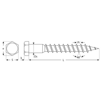 Шурупы ШДШ с шестигранной головкой (DIN -571), -120 х -6 мм, -1 -100 шт, ЗУБР