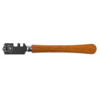 Стеклорез роликовый, -6 режущих элементов, с деревянной ручкой KRAFTOOL