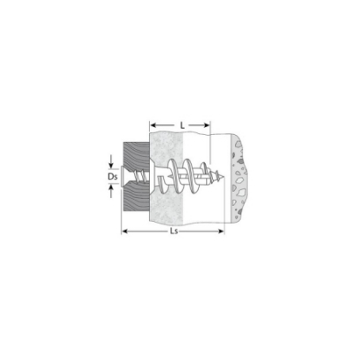 Дюбель нейлоновый, тип Дрива, для гипсокартона в комплекте с установочной насадкой для дрели, с оцинкованным саморезом, -23 мм, -8 шт, ЗУБР