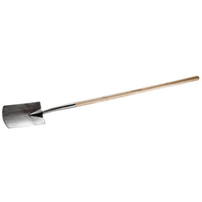 Лопата штыковая прямоугольная из нержавеющей стали, деревянный черенок, Профессионал ЗУБР