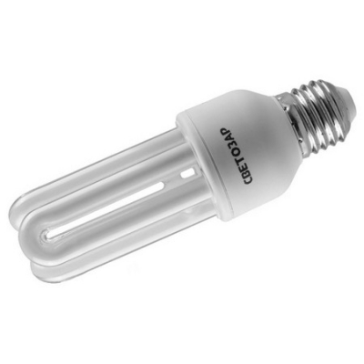 Энергосберегающая лампа "U-КЛАССИКА"стержень,цоколь E27(стандарт),Т3,3U,тепл бел свет(2700 К),8000 час,15Вт(75) СВЕТОЗАР