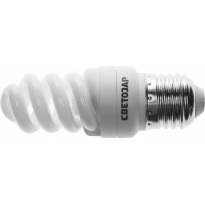 Энергосберегающая лампа "КОМПАКТ" спираль,цоколь E27(стандарт),Т2,теплый белый свет(2700 К), -8000час, -9Вт(45) СВЕТОЗАР