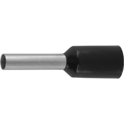 Наконечник штыревой, изолированный, для многожильного кабеля, черный, -1,5 мм2, -25шт СВЕТОЗАР