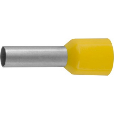 Наконечник штыревой, изолированный, для многожильного кабеля, желтый, -6,0 мм2, -10шт СВЕТОЗАР
