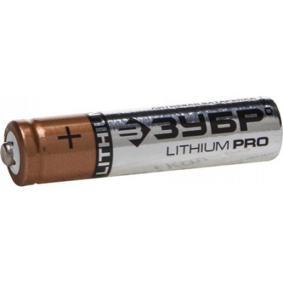 Батарейка "Lithium PRO", литиевая Li-FeS2, "AAA", -1,5В, -2шт ЗУБР