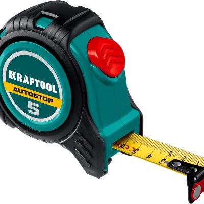 KRAFTOOL AutoStop 5м / 25мм профессиональная рулетка с автостопом