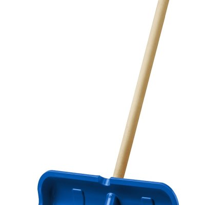 Снеговая лопата ЗУБР АЛЯСКА 500 мм пластиковая с алюминиевой планкой, деревянный черенок, V-ручка
