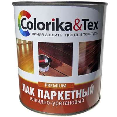 Лак ПАРКЕТНЫЙ алкидно-уретановый 0,8 л ГЛЯНЦЕВЫЙ Colorika&Tex, (1шт)
