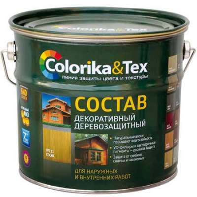 Состав деревозащитный Colorika&Tex бесцветный 2,7 л, (1шт)