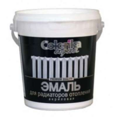 Эмаль Colorika Aqua для радиаторов отопления акриловая белая 0,8 кг , (1шт)