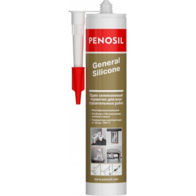 Герметик -100% силиконовый GENERAL SILICONE белый, нейтральный, -280мл PENOSIL