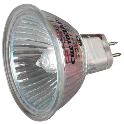Лампа галогенная с защитным стеклом, цоколь GU5.3, диаметр -51мм, -35Вт, -12В СВЕТОЗАР