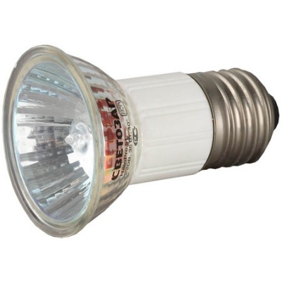 Лампа галогенная с защитным стеклом, цоколь E27, диаметр -51мм, -35Вт, -220В СВЕТОЗАР