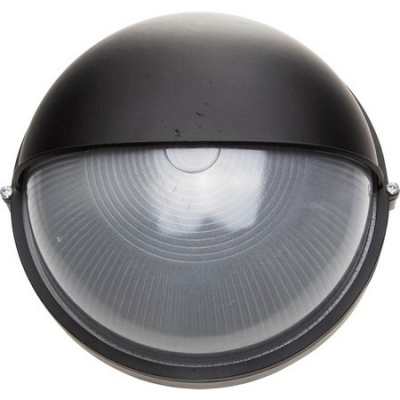 Светильник уличный влагозащищенный с верхним защитным кожухом, круг, цвет черный, -100Вт СВЕТОЗАР