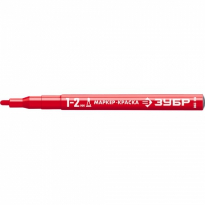 МК-200 красный, -1-2 мм маркер-краска, круглый наконечник ЗУБР