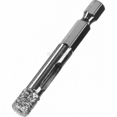 сверло алмазное по керамограниту, вакуумное спекание алмазов, d=8 мм, хвостовик HEX -1/4, Профессионал ЗУБР