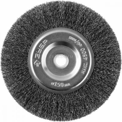 Щетка дисковая Профессионал для точильно-шлифовального станка, витая стальная проволока -0,3мм, -150х12,7мм ЗУБР
