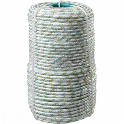 Фал плетёный капроновый -16-прядный с капроновым сердечником, диаметр -8 мм, бухта -100 м, -1000 кгс СИБИН