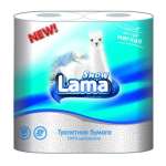 Бумага туалетная LAMA 2-х слойная ( 4 рулона/упаковка, 12 упаковок/кор) (1упак)
