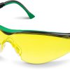 Защитные жёлтые очки KRAFTOOL BASIC стекло-моноблок с покрытием устойчивым к истиранию и запотеванию, открытого типа