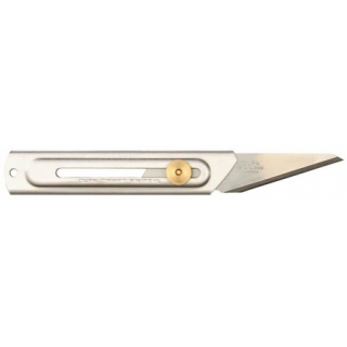 Нож хозяйственный с выдвижным лезвием, корпус и лезвие из нержавеющей стали, -20мм OLFA
