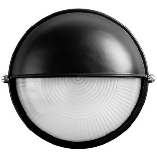 Светильник уличный влагозащищенный с верхним защитным кожухом, круг, цвет черный, -60Вт СВЕТОЗАР